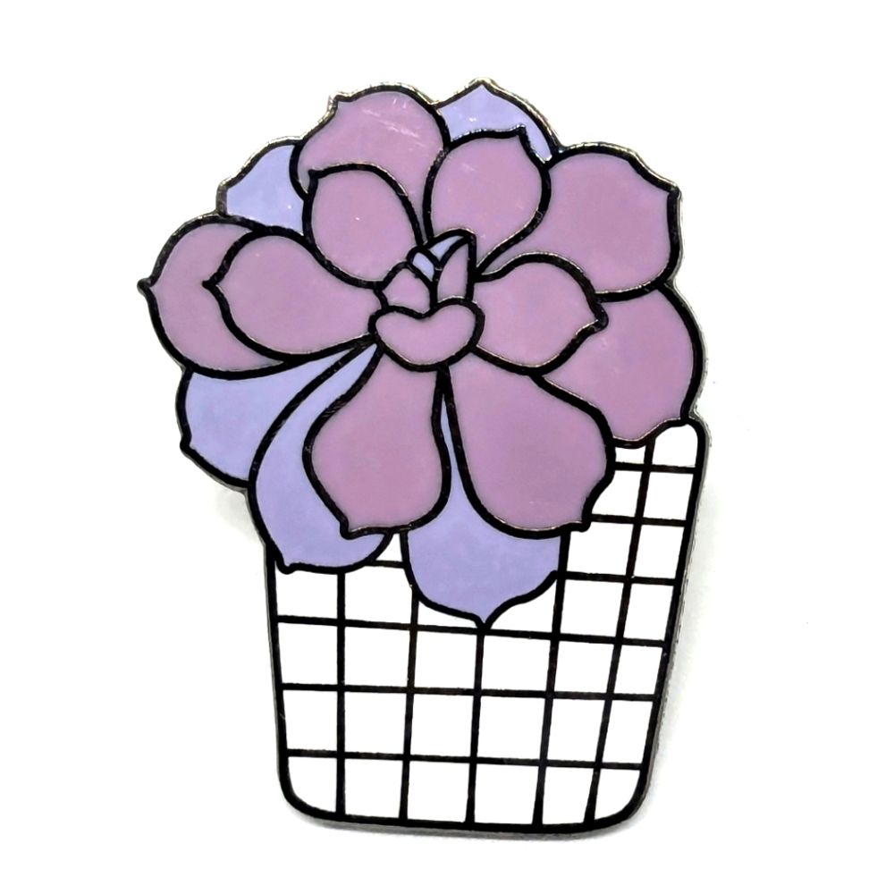 Cute Purple Flowerpot Pin - Hard Enamel